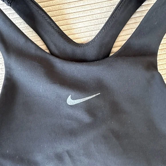 Nike Yoga Dri-Fit Swoosh Highneck Sports Bra Black Racerback Workout NWOT - Picture 9 of 9